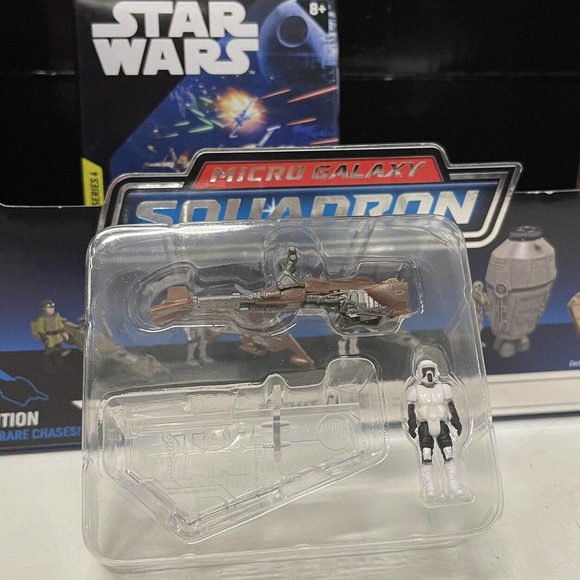 STAR WARS Micro Galaxy Squadron Mystery Series 4 Biker Scout Speeder Bike Endor - Picture 1 of 2